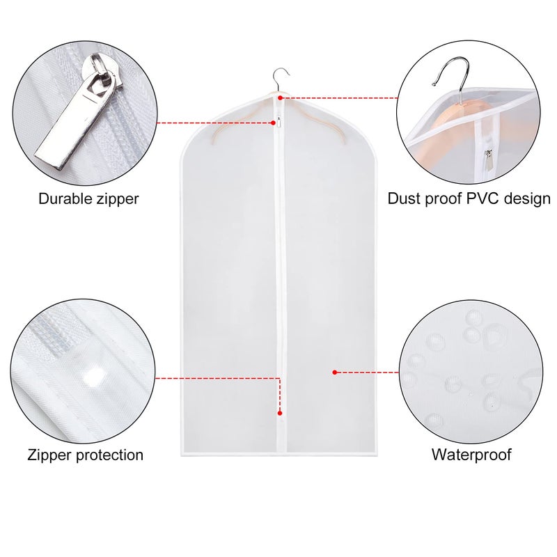 Zilink Hanging Garment Bag Lightweight Suit Bags Dust-Proof (Set of 6) with Study Full Zipper for Closet Storage and Travel [Upgraded Version] - Image 4